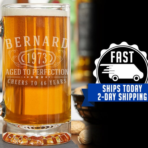 30th Birthday Aged to Perfection 30 years old gifts Vintage 1991 Etched 16oz Glass Beer Mug 