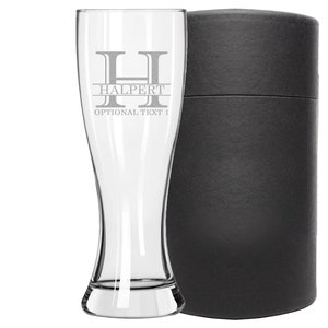 Personalized Etched 23oz Pilsner Glass | Custom Beer Glass / Engraved Beer Mug / Wedding Gifts | Halpert