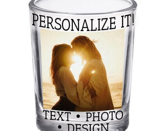 Personalized Photo Shot Glass | 21st Birthday Party Favor