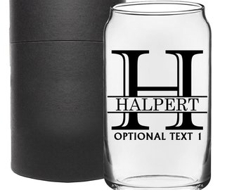 Personalized Printed Beer Can Glass 16oz  Pick Your Color, Custom Beer Glass, Gifts for Him, Birthday Gift, Groomsmen Gift | Halpert