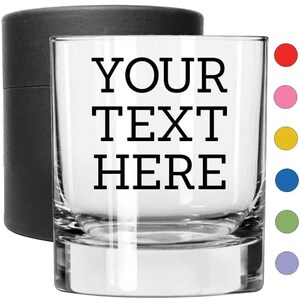 Pick A Color Personalized Printed Whiskey Rocks Lowball Glass, Gifts for Him, Gifts for Her, Wedding Gifts, Birthday Gifts | YTH