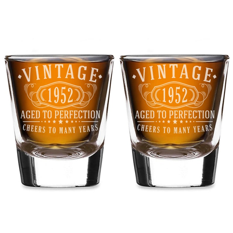 Vintage 1944 Printed 2-Pack Shot Glasses - 1.75oz, 81st Birthday Gift, Dishwasher Safe - View #6