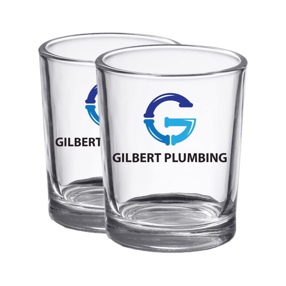 Personalized Printed Logo 2 Pk 2.5oz Shot Glasses Company Etsy