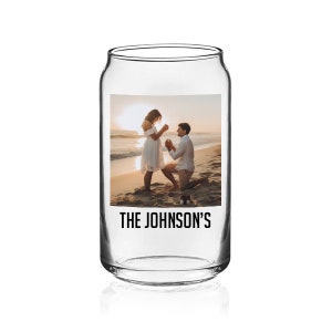 Personalized Photo Printed Beer Can Glass 16oz, Birthday Gift, Groomsmen Gift, Engagement Gift, Custom Beer Glass, Gifts for Him