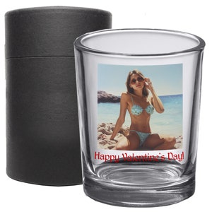 Personalized Printed Photo Shot Glass 2.5oz – Custom Romantic, Sexy Gifts for Boyfriend Husband, Year Anniversary Birthday
