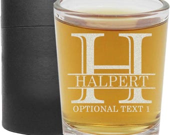 Personalized Etched 2.5oz Shot Glass | Groomsman Gifts | Customized Birthday Gifts | Halpert