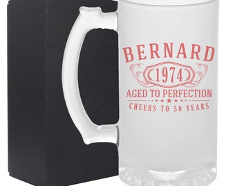 Personalized 16oz Frosted Beer Mug | Bernard Dye