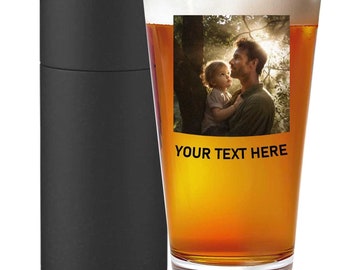 Personalized Printed Pint Photo Glass , Custom Beer Glass, Gifts for Him, Birthday Gift, Groomsmen Gift, Photo