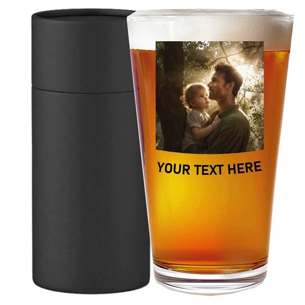 Personalized Printed Pint Photo Glass , Custom Beer Glass, Gifts for Him, Birthday Gift, Groomsmen Gift, Photo
