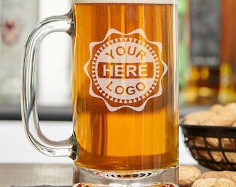 Your Logo Here or Custom Designs | Custom Etched 16oz. Beer Mug