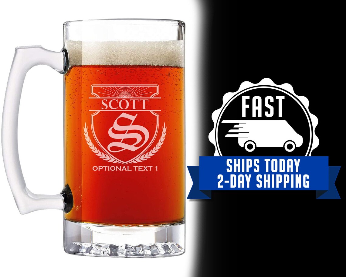 Personalized Etched 25oz Beer Mug / Birthday Gifts / Gifts for Etsy