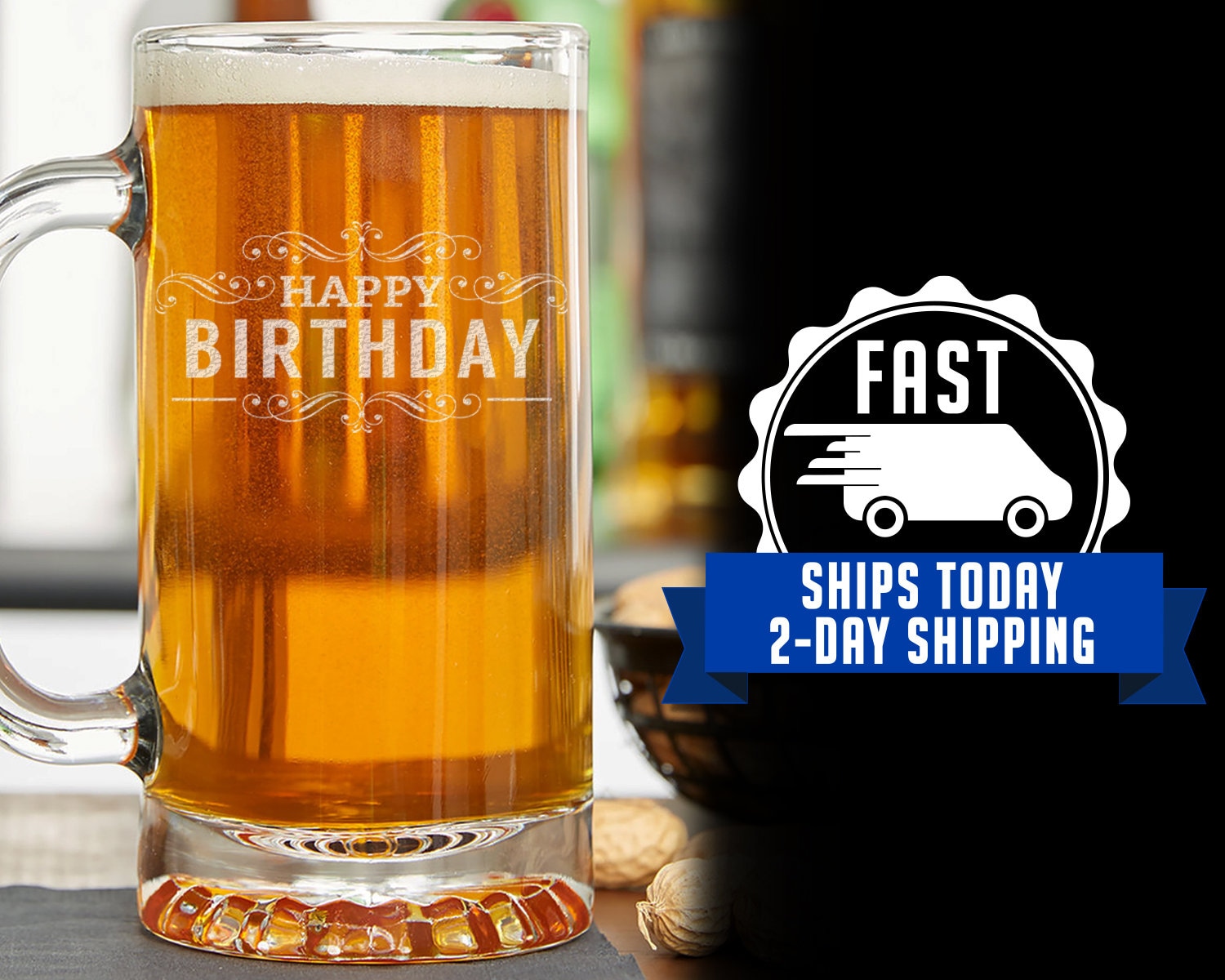 Happy Birthday Etched Beer Mug 16oz Birthday Stein with Etsy