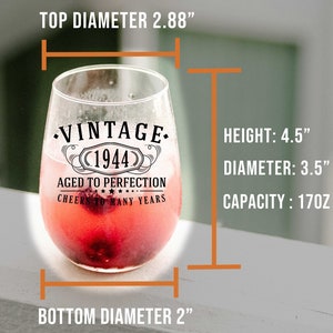 Vintage 1944 Printed 2-Pack Shot Glasses - 1.75oz, 81st Birthday Gift, Dishwasher Safe - View #3
