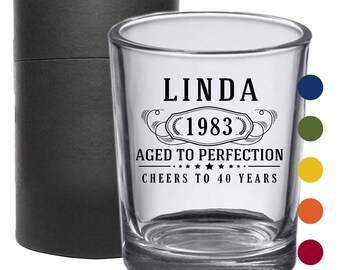 Personalized Printed 2.5oz Shot Glass 1pk, Customized Birthday Gifts For Men Women, Custom Name Age, Retirement Gifts, Bernard