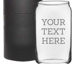 Personalized Etched Beer Can Glass 16oz / Custom Beer Glass / Gifts for Him / Birthday Gift / Groomsmen Gift | YTH