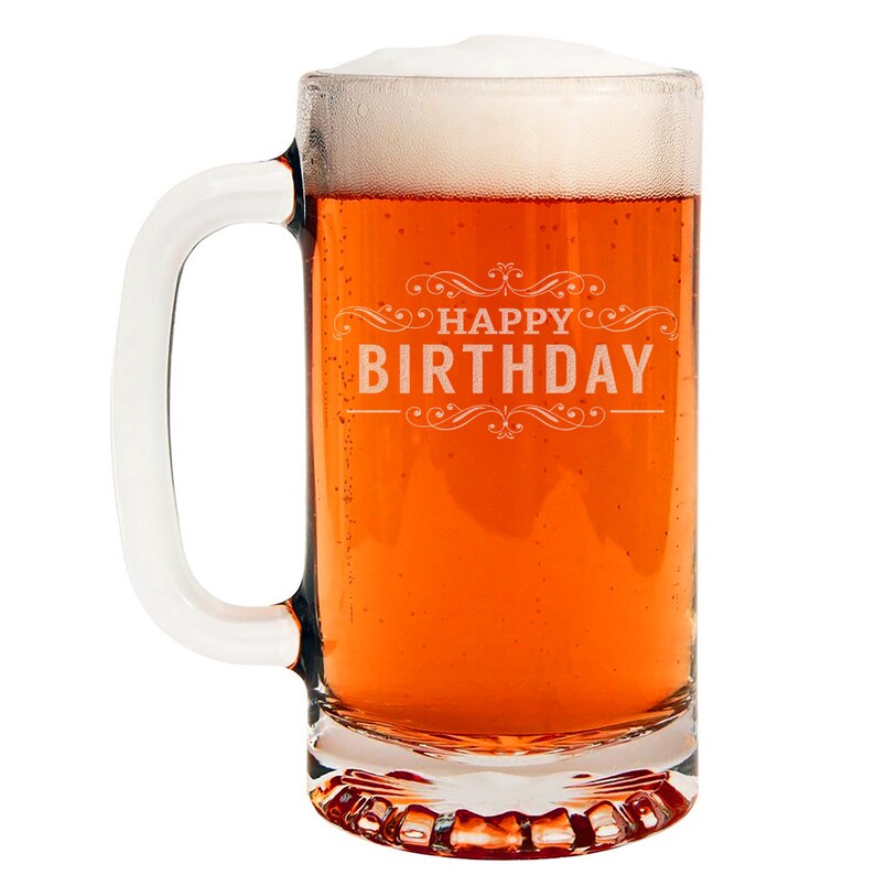 Happy Birthday Etched Beer Mug 16oz Birthday Stein with Etsy