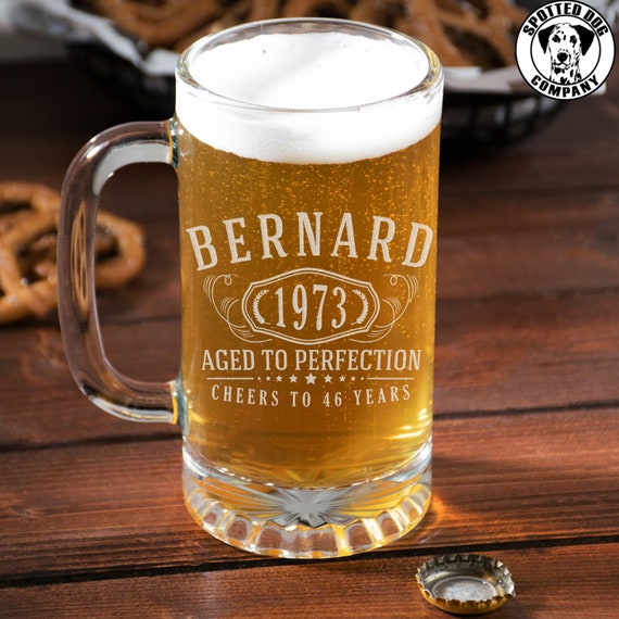 Personalized Birthday Beer Glasses, Birthday Gifts For Him