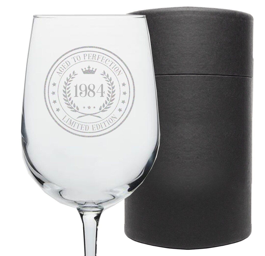 Vintage Drinking Glasses Etched “Cheers To 55 Years” Wine Glass