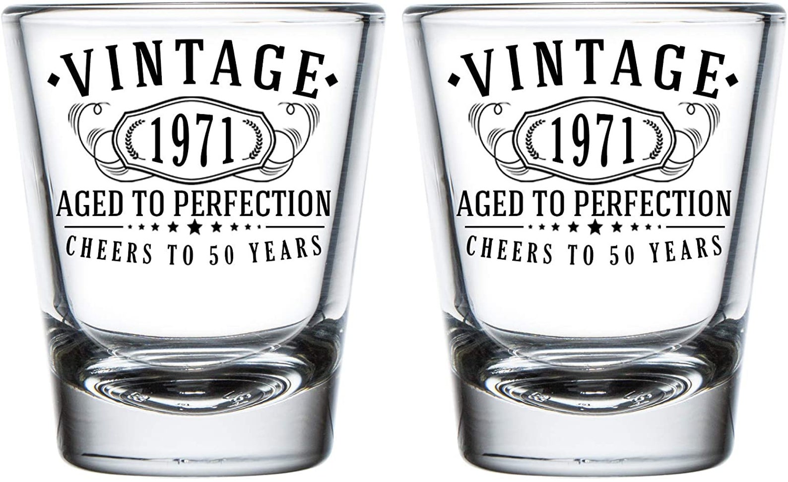 Vintage 1971 Printed 2oz 2pk. Shot Glasses 50th Birthday Etsy