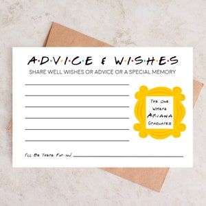 Tarjeta de consejos de amigos - Fiesta de graduación - Hecho a pedido