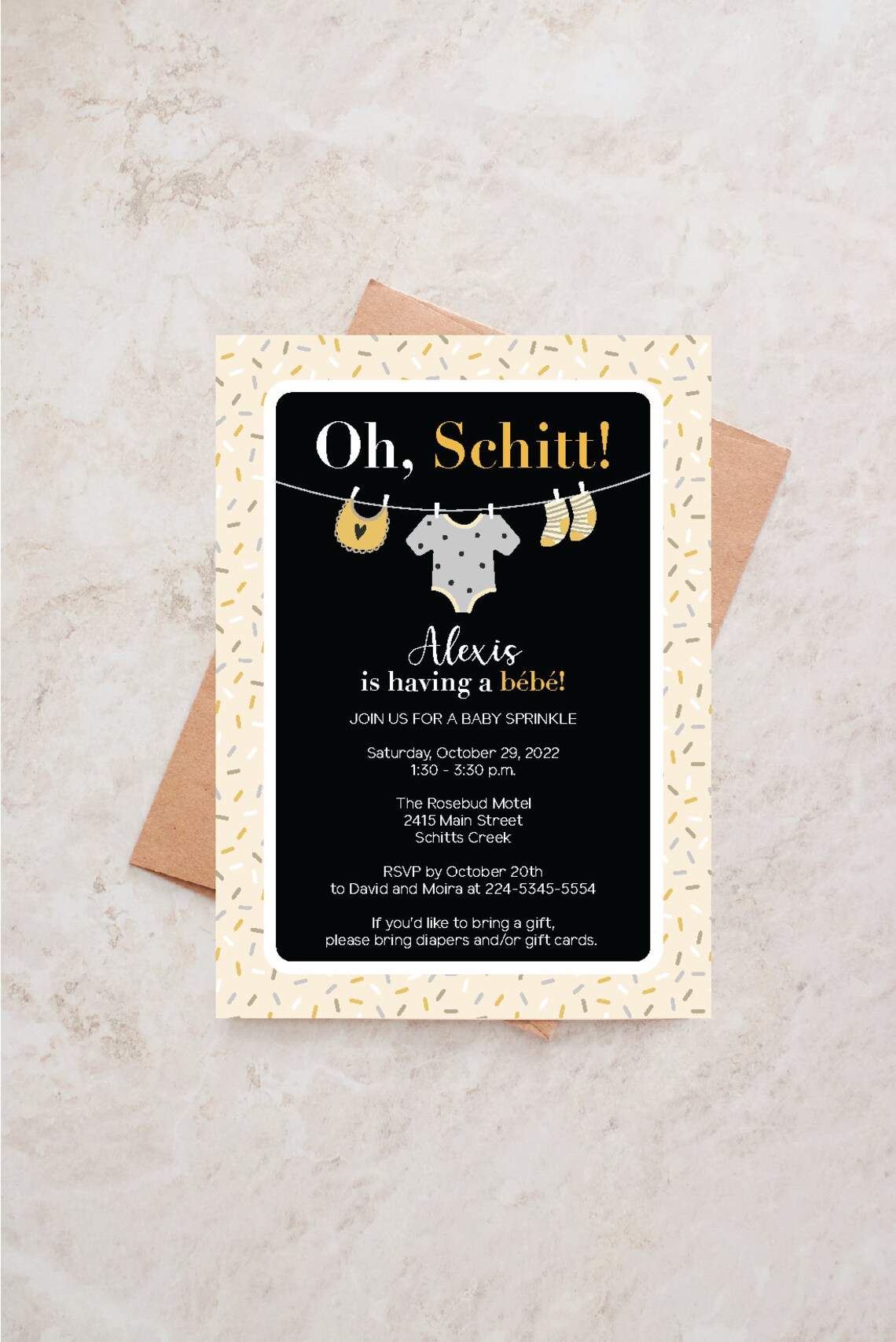 Schitt's Creek Baby bebe Sprinkle Invitation Etsy