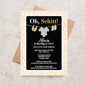 Schitt&#39;s Creek Baby &quot;Bebe&quot; Sprinkle Invitation - Made to Order