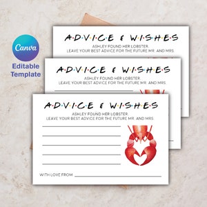 Freunde Ehe Advice Karte - Brautparty - Canva Template - DIY Design