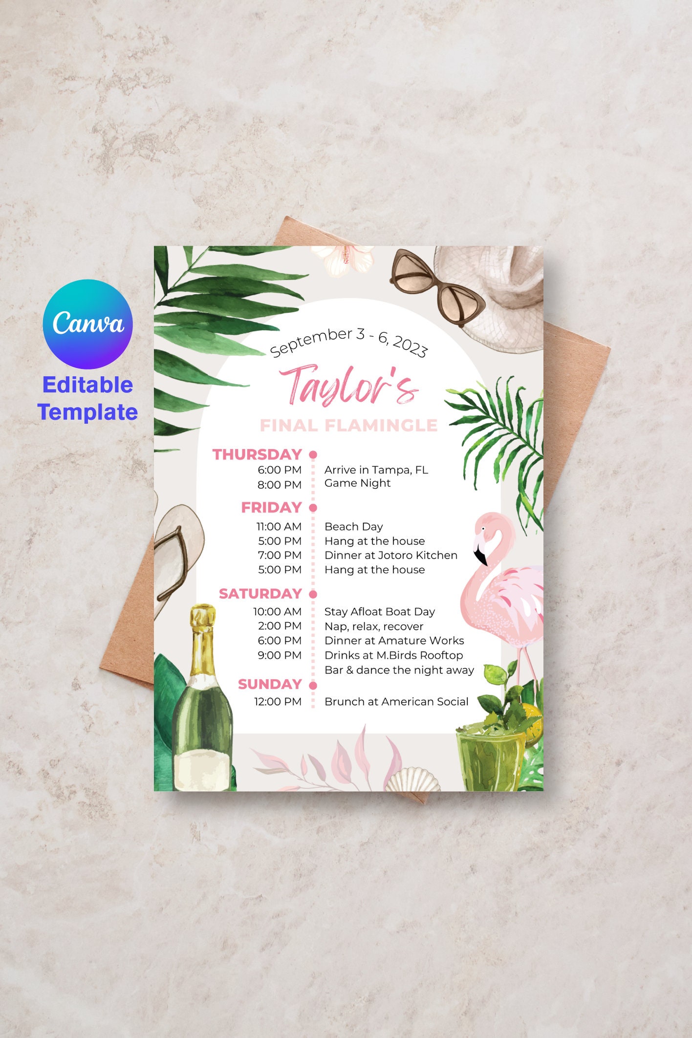 Free custom printable breakfast invitation templates | Canva, image size:1416x2124