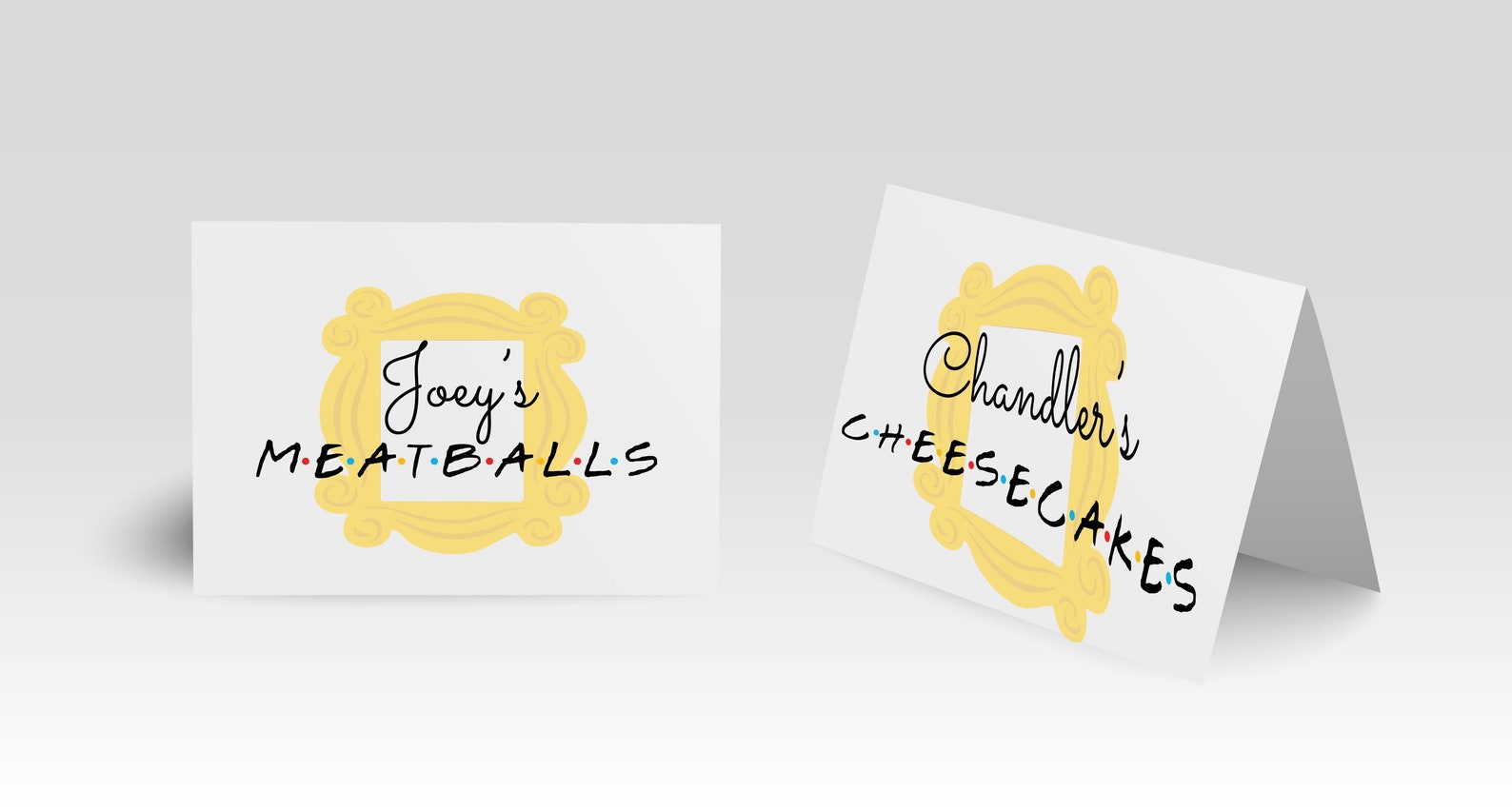 Friends Themed Food Place Cards - Bridal Shower, Baby Shower, Birthday ...