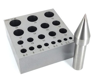 Hardened Steel Bezel Forming Block with Round Punch (5mm-20mm)
