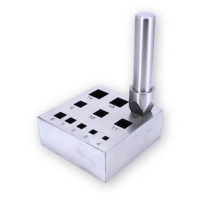 Square Bezel Setting Block and Punch, Hardened Steel Jewelry Tool