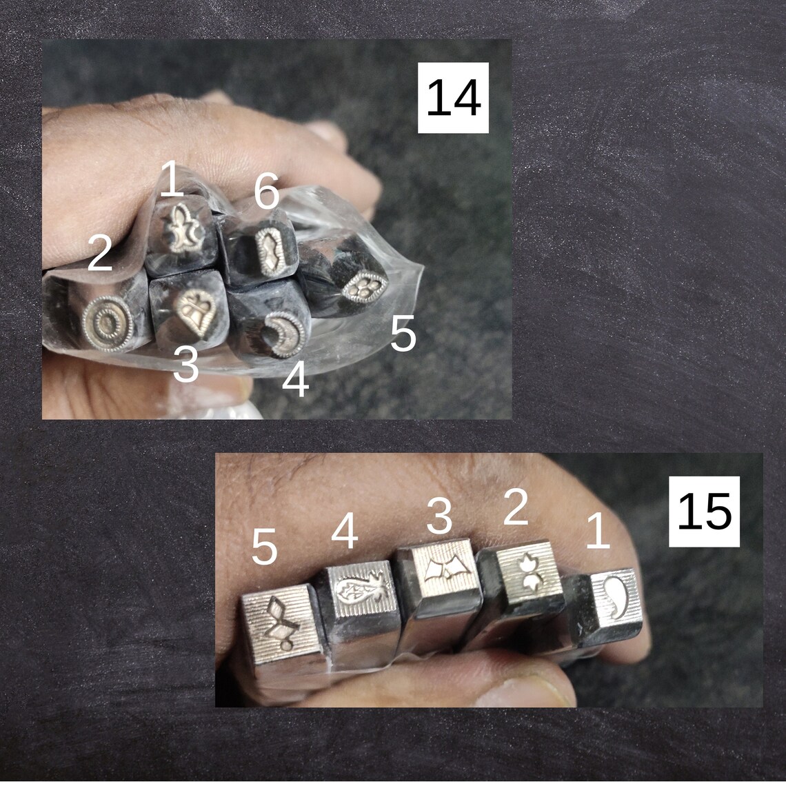 Metal Impression Stamps for Soft Metals Leather Clay Wax Shellac Tempered Steel Handmade Jewelry