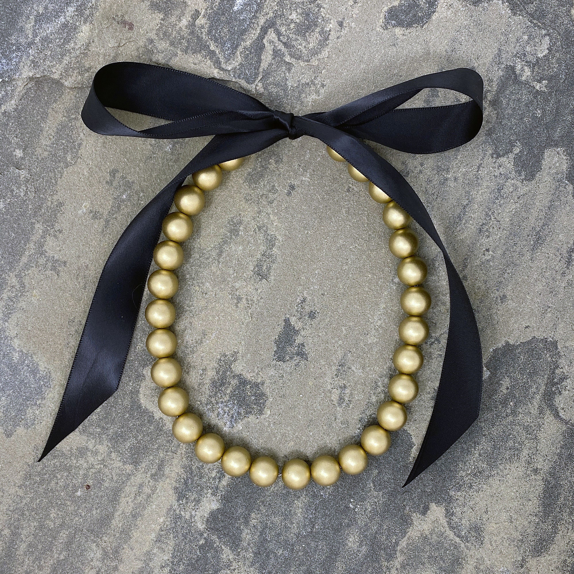 Black Pearl Ribbon Necklace Pearl Necklace With Ribbon Tie 
