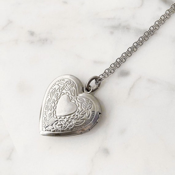 Victorian Heart Locket Necklace, Sterling Silver Locket Pendant, Heart  Locket Necklace, Photo Locket Jewelry, Anniversary Gift for Her