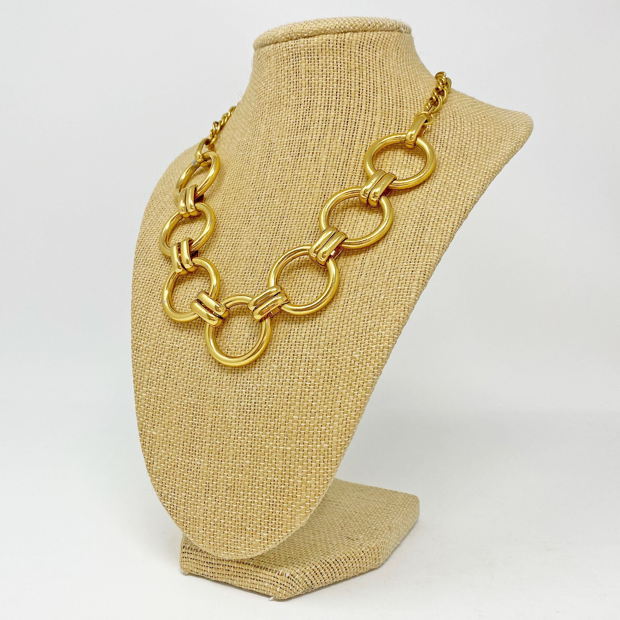 Vintage Chunky Gold Choker Necklace N200190 Etsy