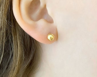 14kt Gold-Filled Ball Studs • 6mm • Gold Ball Stud Earrings • S801-G