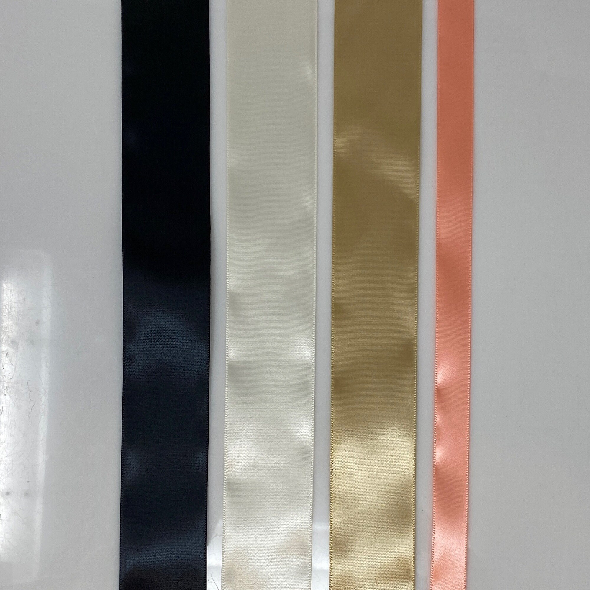 Chunky Pearl Ribbon Necklace • Blush Pink Satin Ribbon Tie