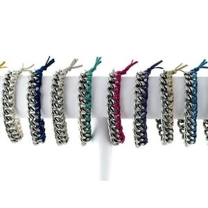 Woven Suede & Steel Chain Bracelet: Braided Leather Friendship Jewelry