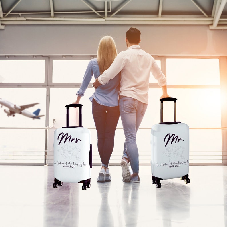 Personalized Mr &amp; Mrs Suitcase Covers, Matching Luggage Cover ...