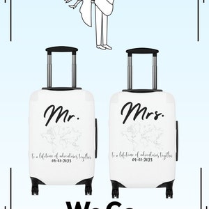 Personalized Mr &amp; Mrs Suitcase Covers, Matching Luggage Cover ...