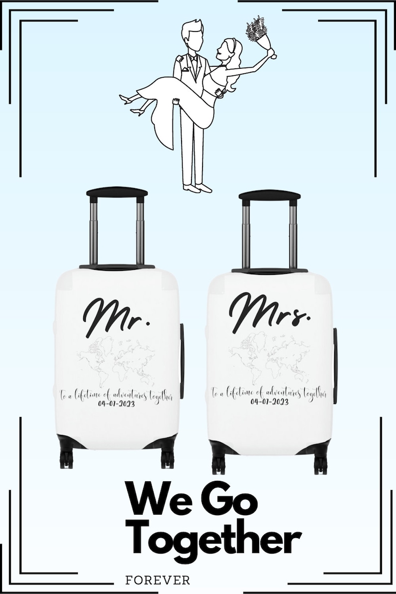 Personalized Mr &amp; Mrs Suitcase Covers, Matching Luggage Cover ...