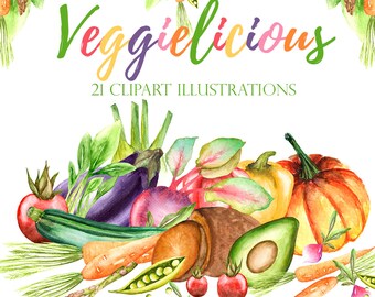 Gemüse Clipart, Kochen Aquarell Clipart, Gemüse Grafik, Kürbis Clipart, Avocado Clipart, Lebensmittel Clipart, Gesund Clipart, Aquarell