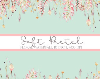 dandelion clipart, wedding pastel clipart, soft pink clip art, pastel floral border clipart, garden wedding clipart, delicate floral clipart