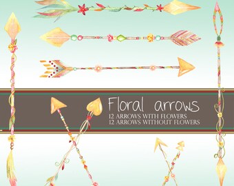 aquarel pijlen, diy uitnodiging, boho pijl clipart, tribal, boho chic, aquarel pijlen, bruiloft, inheemse illustraties, handgeschilderde, boho