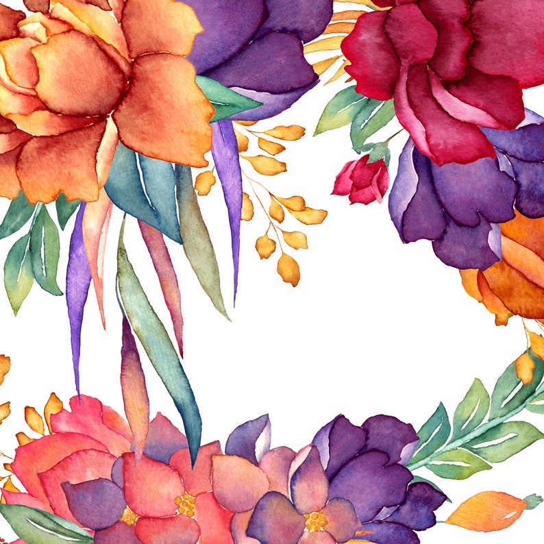 marsala purple burgundy floral clipart fall clipart red floral clipart autumn florals dark red watercolor flowers watercolor burgundy