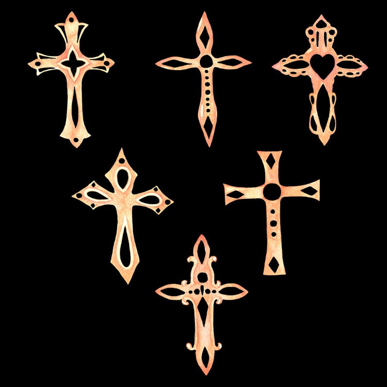 Watercolor Png Rose Aquarel Cross Watercolor Rose Gold Religious Clipart Watercolor Crosses Clipart Holy Communion Baptism Clipart Clip Art Art Collectibles Kromasol Com
