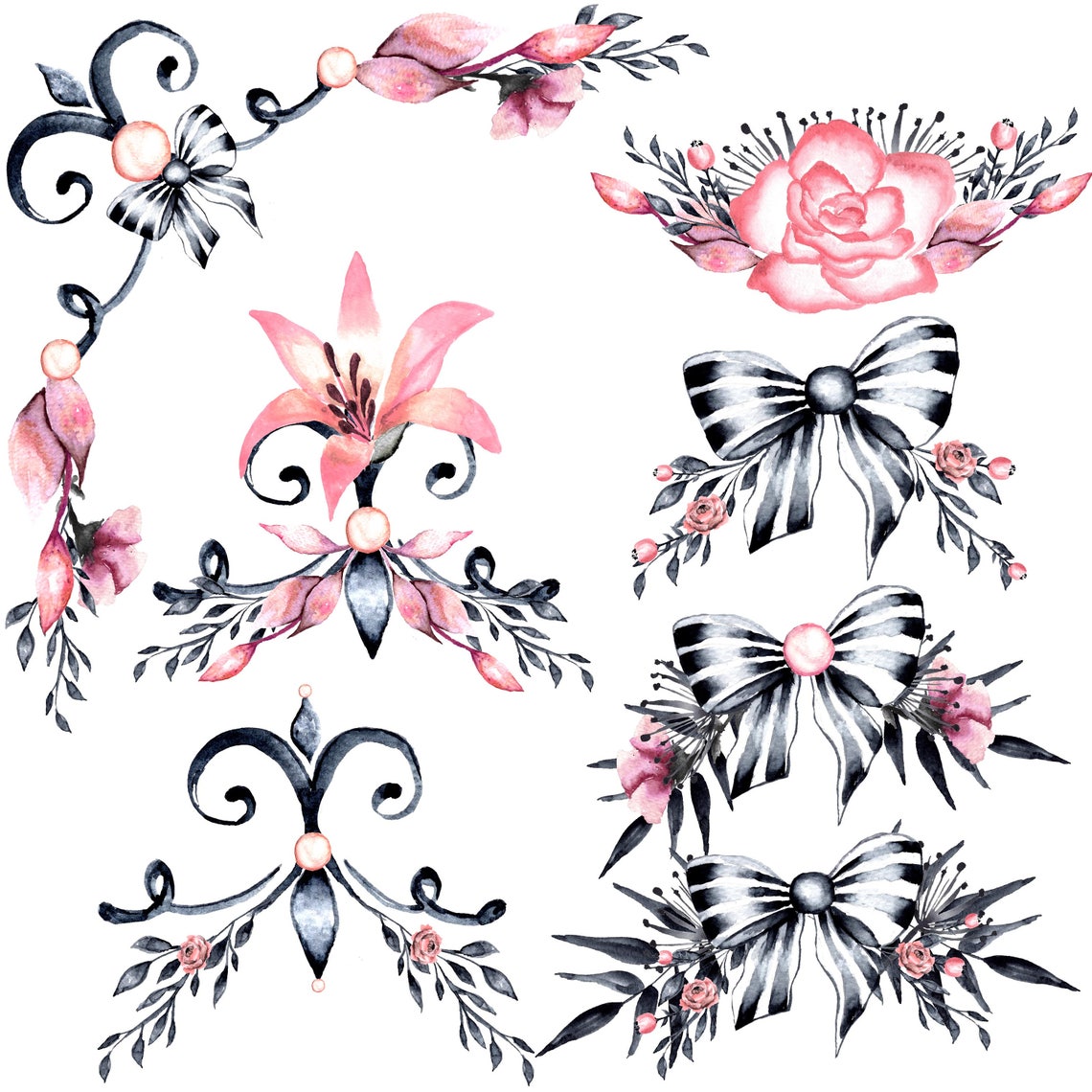 French Clipart Watercolor Clipart French French Drawing - Etsy