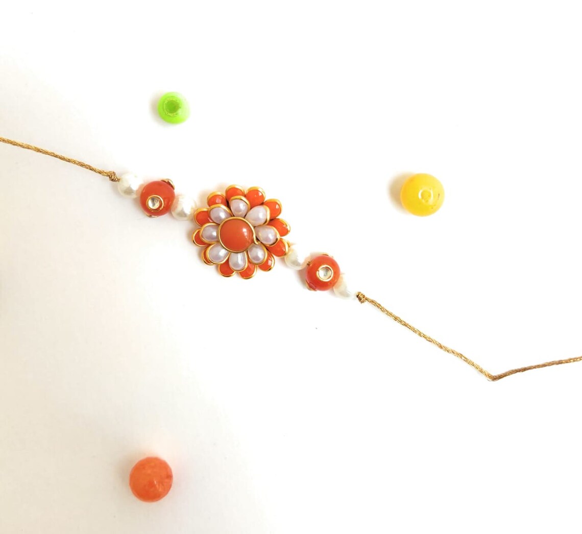 Meenakari Flower Rakhi Floral Rakhi Stylish Bhai Rakhi Etsy