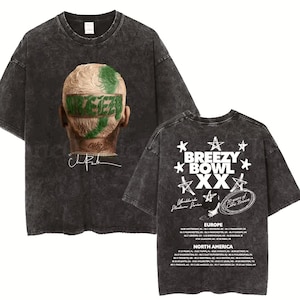 Chris Brown Vintage Oversized Shirt Breezy Bowl XX Hip Hop Washed Tee