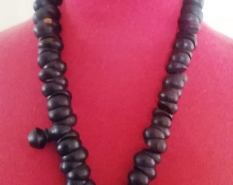 Hand-carved ebony Tasbih necklace, Baye Fall jewelry